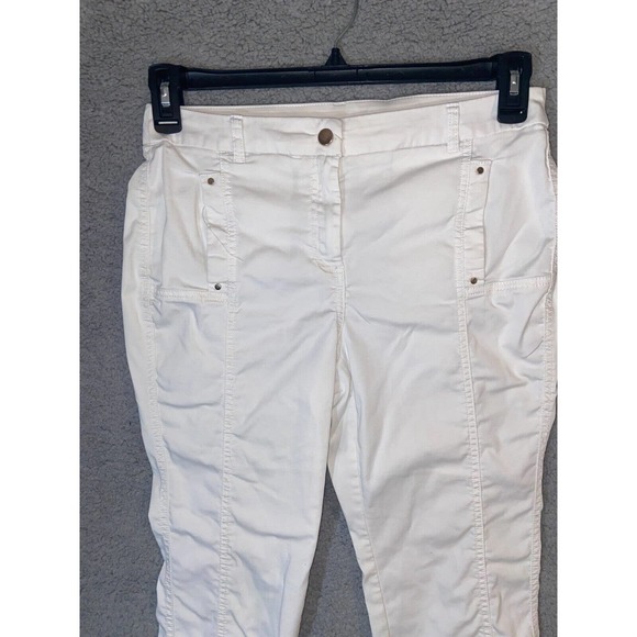 Chico's Petite Ankle Pants Skinny Petite 0 White Ankle Ruched Midi Adult Womens - Picture 2 of 11